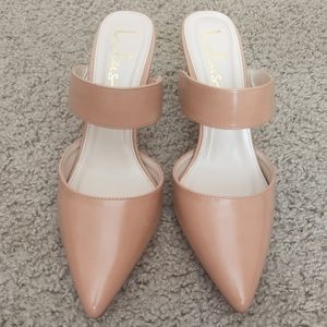 Lulus Faire Tan Pointed-Toe Mules Size 9